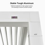 PURPLE LEAF Outdoor Louvered Pergola 12' x 20' White Aluminum Gazebo Pergola with 4 Independently Adjustable Rainproof Hardtop for Patio Garden Yard PURPLE LEAF