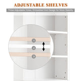 Tangkula 3-Tier White Bookcase with Double Doors for Elegant Storage Solutions Tangkula