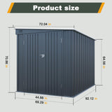Jaxenor 6x8FT Outdoor Storage Shed with Lockable Double Doors, Metal Lean to Garden Shed with Free PC Light Board for Tools, Small Outside Storage Shed Waterproof for Backyard, Patio, Gift for Dad Jaxenor