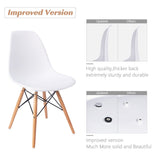 Furmax Pre Assembled Modern Style Dining Chair Mid Century Modern DSW Chair, Shell Lounge Plastic Chair for Kitchen, Dining, Bedroom, Living Room Side Chairs Set of 4 (White) Furmax