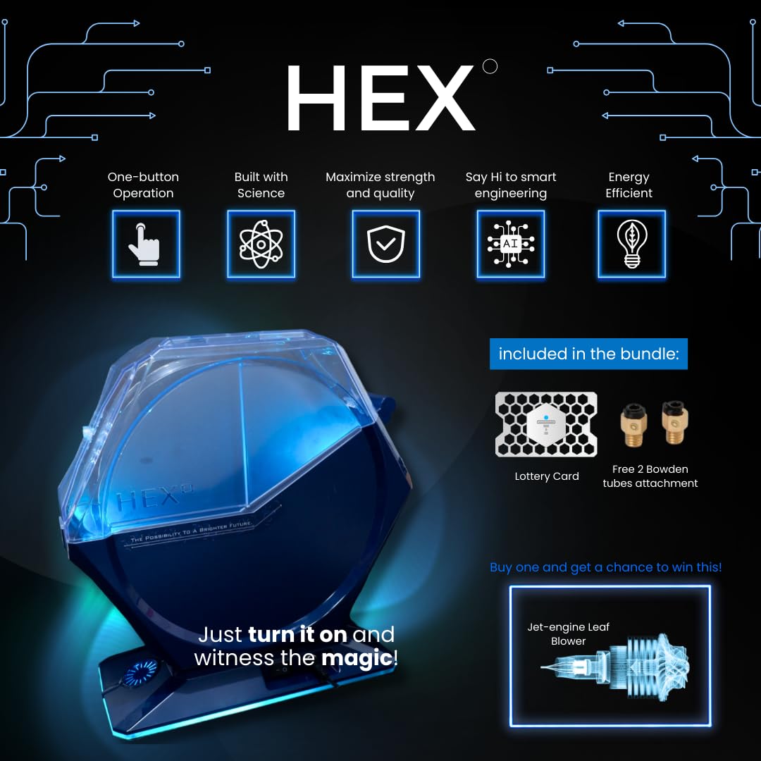 THETA°NanoHex° Filament Dryer Box for 3D Printer Filament. Auto Filament Storage Dehydrator for PLA PETG ABS Nylon PA Carbon Fiber Filament 1.75 2.85 3.00mm THETA°