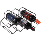 Buruis 9-Bottle Countertop Wine Rack, Honeycomb Standing Metal Wine Holder, Organizer, Red & White Wines Rack, Home Kitchen Bar Essentials (Black) Buruis