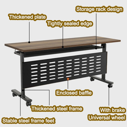 Folding Conference 1/2/4/6/8 Pack Table On Wheels Conference Room Table Flip Top Mobile Office Training Room Lockable Mobile Foldable Meeting Table Seminar Table for Home Office(8pack,47x20x3 - WoodArtSupply