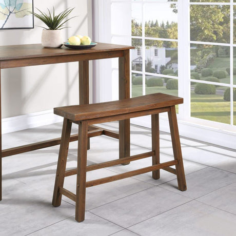 Boraam Sonoma Counter Height Backless Dining Room Bench - Chestnut Wire-Brush Finish Boraam