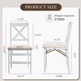 COLAMY Folding Dining Chairs Set of 6, Foldable Chairs with Padded Seats, Wood Folding Dining Room Chairs for Dinner, Kitchen, Party, Camping, White COLAMY