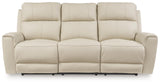 Signature Design by Ashley Dahlmoore Modern Leather Match Power Reclining Sofa with USB Ports, Beige Signature Design by Ashley