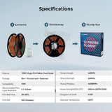 FLASHFORGE 3D Printer Filament, PLA PRO Filament 1.75mm, 1KG Spool (2.2lbs), Dimensional Accuracy +/- 0.02mm for FDM 3D Printers, Better Tenacity & No Knotting (Brown) FLASHFORGE