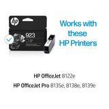 HP 923 Black Ink Cartridge | Works OfficeJet 8120 Series, OfficeJet Pro 8130 Series | Eligible for Instant Ink | 4K0T3LN HP