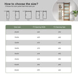 FREDBECK 36 x 84 inch Glass Barn Door with 6.6FT Barn Door Hardware Kit & Handle Included,5-Panel Frosted Glass, Water-Proof Surface,Pre-Drilled Holes,Need Assembly FREDBECK