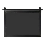COGOOD Farmhouse Barn Door Mirror - 41" x 26" Rustic Wood Framed Wall Mirror for Bathroom, Living Room, Entryway Wall Decor (Black) COGOOD