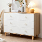 BERRY NEST White Dresser for Bedroom, 6 Drawer Dressers with Solid Wood Legs, Baby Dresser for Kids, Storage for Clothes and Baby Essentials BERRY NEST