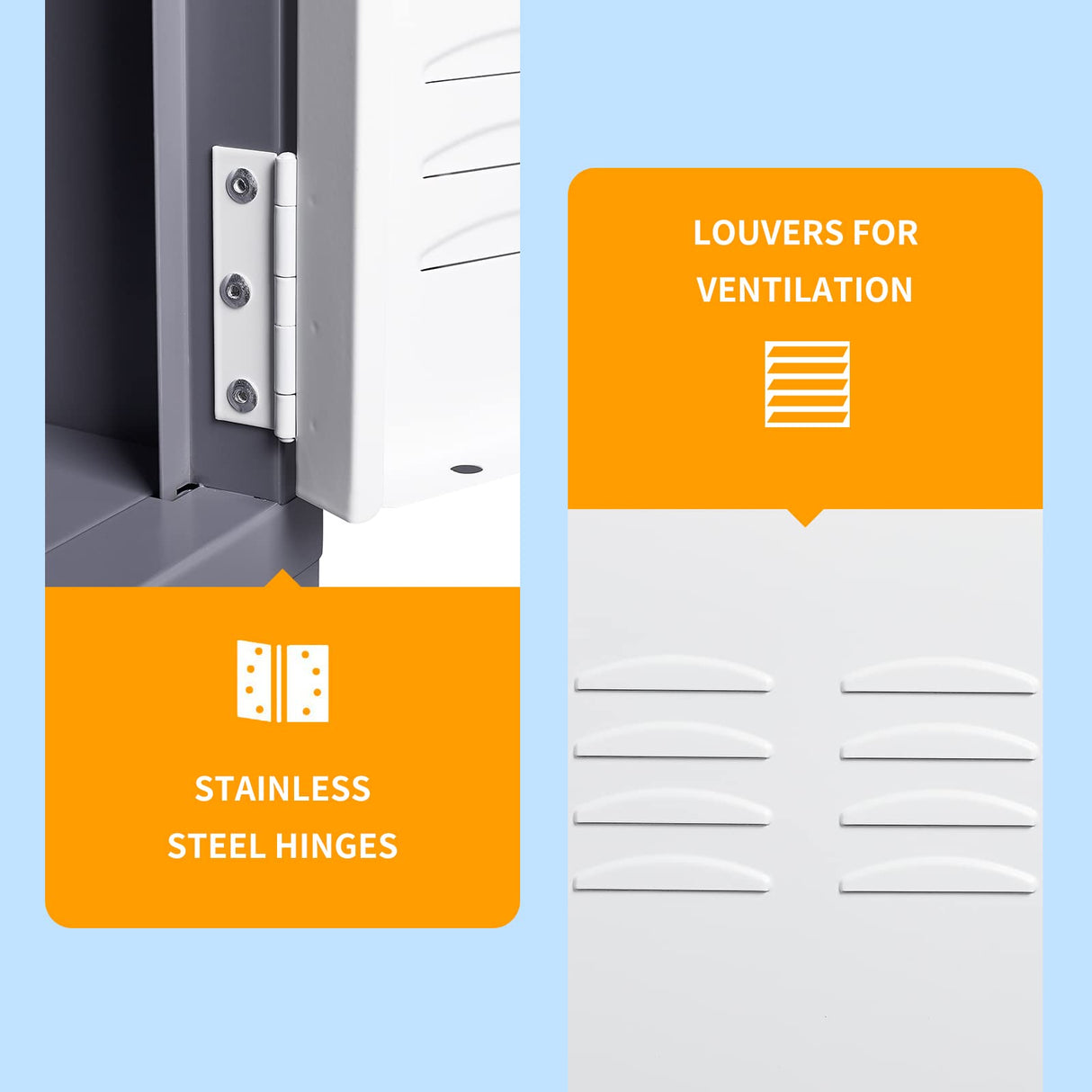MIIIKO Metal Locker for Employees, 5 Tier Storage Shelves Cabinet, Steel Lockers with 5 Lockable Doors, for School, Home, Office, Changing Room and Gym MIIIKO
