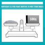 500g Glitter Paint Additive Silver Holographic Glitter Paint Additive Silver Holographic Metallic Sparkling Powder Mix with Acrylic for Interior Exterior Wall Ceiling Wood(Silver Holographic) Kigeli
