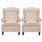 SAMERY Wingback Recliner Chair with Massage and Heat- Accent Chair Push Back Chair for Living Room Bedroom, Tufted Comfy Reclining Arm Chair Sofa, Reading, Napping SAMERY