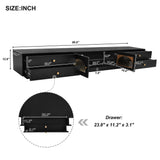 LUMISOL Modern TV Stand for 90"+ TV, 86" Extra Long TV Console with 2 Doors & 4 Drawers, Large Media Cabinet Entertainment Center with Fluted Glass Doors for Living Room, Black LUMISOL