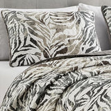 ESCA 3-Piece Alley Animal Print Gray Bedspread Set King Size Tiger Quilt ESCA