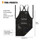 ARCCAPTAIN Leather Welding Work Apron 24" X 36" Heat Flame Resistant Cowhide Blacksmith Aprons with 6 Tool Pockets for Welders Men Women, Adjustable M to XXXL-Black ARCCAPTAIN