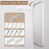 MODCART Silver Bathroom Mirrors for Wall, 55X30 Inch Rounded Rectangle Mirror, Silver Bathroom Vanity Mirror, Metal Framed Wall-Mounted Mirror（Horizontally or Vertically, Tempered Glass MODCART