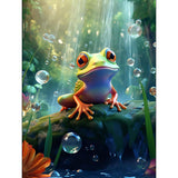 5D Diamond Painting Kit, 30x40cm Rain Frog in Jungle Cute Animal Art, Round Drill DIY Craft, Fun Gift for Adults & Teens Amz Camel