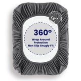 SLEEP ZONE Grey Waterproof Mattress Pad Full Size, Premium Soft Embossed Mattress Topper, Quilted Fitted Mattress Protector Cover with Elastic Deep Pocket (Grey, Full) SLEEP ZONE