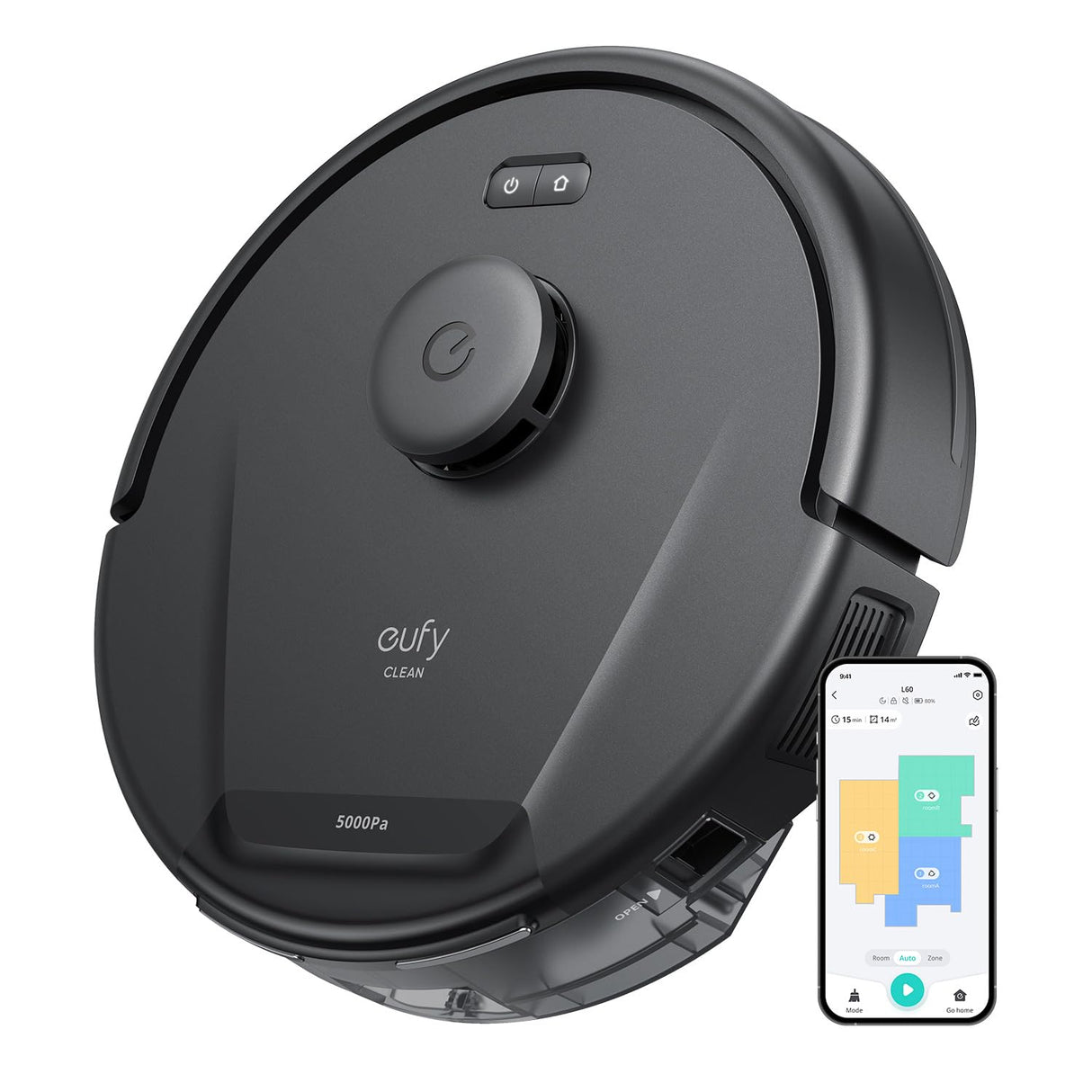 eufy L60 Robot Vacuum, Ultra Strong 5,000 Pa Suction, iPath Laser Navigation, for Deep Floor Cleaning, Ideal for Hair, Hard Floors eufy