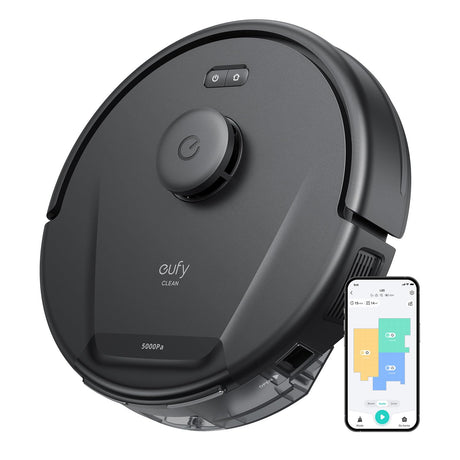 eufy L60 Robot Vacuum, Ultra Strong 5,000 Pa Suction, iPath Laser Navigation, for Deep Floor Cleaning, Ideal for Hair, Hard Floors eufy