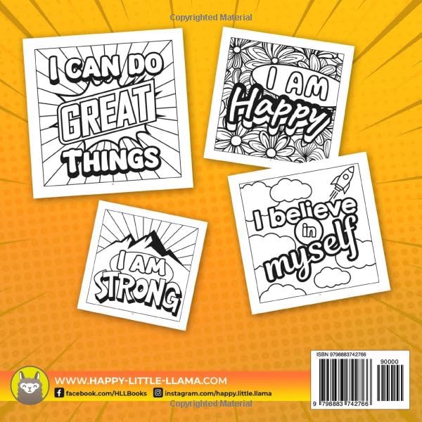 Positive Affirmations Coloring Book for Kids: 20 Inspirational Affirmations for Children to Build Self-Confidence and Self-Esteem