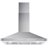 COSMO COS-63190 36 in. Vista Collection 380 CFM Ducted Wall Mount Range Hood, Button Controls, LED Lights, Stainless Steel COSMO