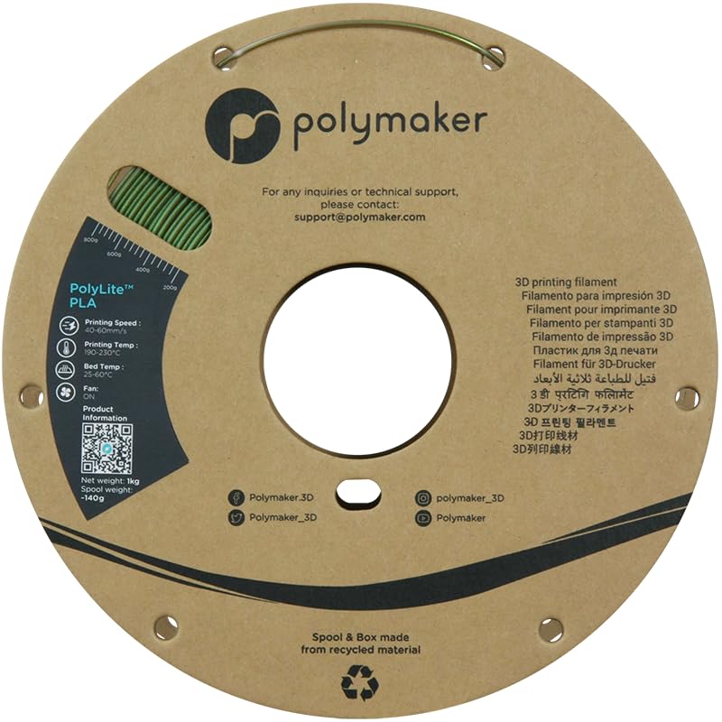 Polymaker Color Changeable Starlight Bronze PLA 3D Printer Filament 1.75mm, Different Color by Light, Barely Visible Layer Lines - Starlight Meteor 1.75 PLA Metallic, Dimensional Accuracy +/- - WoodArtSupply