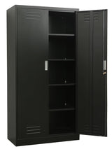 CJF Locking Storage Cabinet with Adjustable Shelves, 72" Metal Storage Cabinets for Garage, Office, Home, Pantry, Classroom CJF