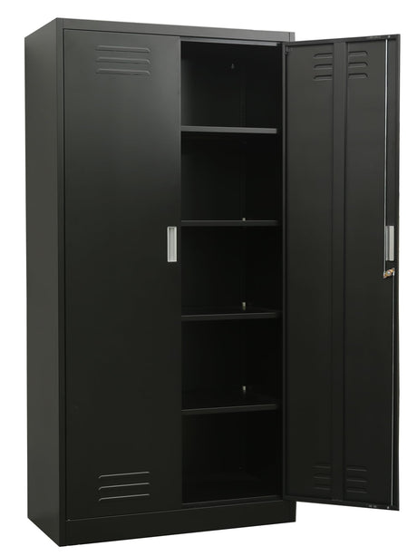 CJF Locking Storage Cabinet with Adjustable Shelves, 72" Metal Storage Cabinets for Garage, Office, Home, Pantry, Classroom CJF