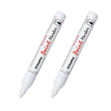 Artsunlvy White Paint Pens marking pens Permanent Markers - 2 Pack Oil Based Waterproof Markers for Tire, Rubber,Wood, Rocks, Metal, Canvas,Plastic, Dark Surface,Craft office Supplies,Medium Point Artsunlvy