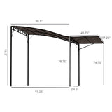 Outsunny 10' x 8' Outdoor Pergola and Patio Gazebo, Extendable Side Awning, Sun Shade Shelter for Garden, Camper, Deck, Doors and Windows, Brown Outsunny