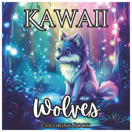 Kawaii Wolves Mystical Coloring Book For Kids: A Cute and Magical Coloring Adventure with Adorable Fantasy Wolves, Stars, Moons, and Forest Scenes for Boys and Girls Ages 4-10 (Kawaii Animal Series) Majosta