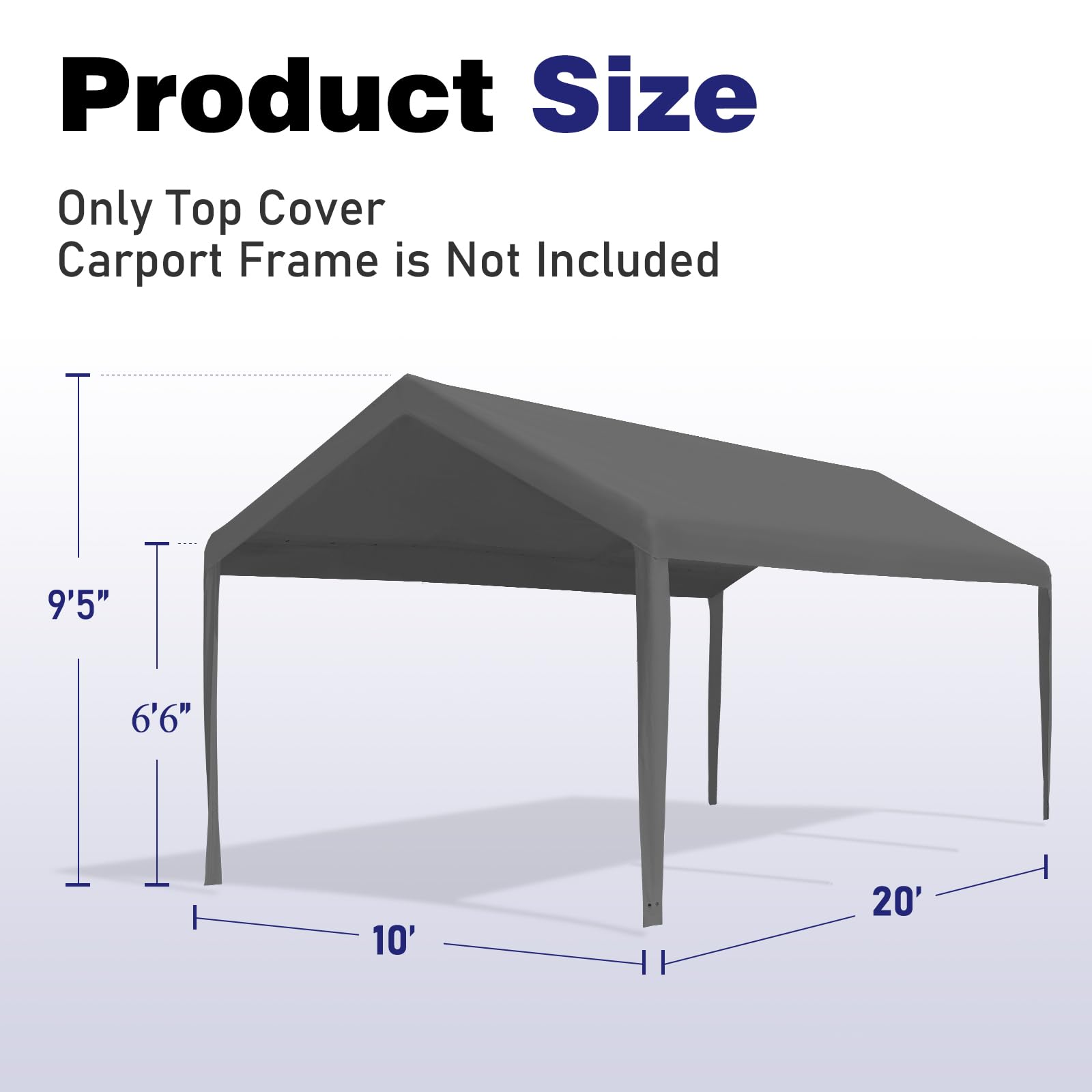 Mergrim 10' x 20' Carport Canopy Replacement Cover - Thumbnail 2