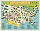 Cavallini Papers & Co. National Parks Map 1,000 Piece Puzzle, Multi Cavallini