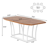 Tribesigns 71-Inch Farmhouse Dining Table, 6-8 People Rectangular Wood Kitchen Table, Rustic Wood Dinner Table for Dining Room, Kitchen, Living Room (Rustic Brown, Only Table) Tribesigns