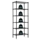 NChanmar 6-Tier Wire Shelving Unit Storage Shelves Metal Shelves 60"x23"x13" Heavy Duty Metal Storage Rack Wire Rack NSF Height Adjustable for Home Kitchen Bathroom Garage Shelving(Black) NChanmar