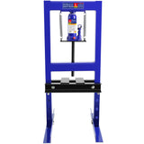 PULLAFUN Hydraulic Press, 6-Ton Benchtop Hydraulic Shop Press with Press Plates, H-Frame Garage Floor Press, Adjustable Working Table Height, Blue PULLAFUN