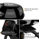 Electric BBQ Grill Techwood 15-Serving Indoor/Outdoor Electric Grill for Indoor & Outdoor Use, Double Layer Design, Portable Removable Stand Grill, 1600W (Stand Black BBQ Grills) Techwood