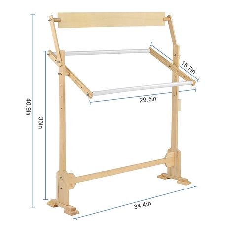 Adjustable Embroidery Hoop Stand - Cross Stitch Floor Stand Wooden Needlework Table Lap Hands- Hand Quilting Frame Floor-Standing Scroll Frame Holder for Cross Stitch Needlework Ejoyous