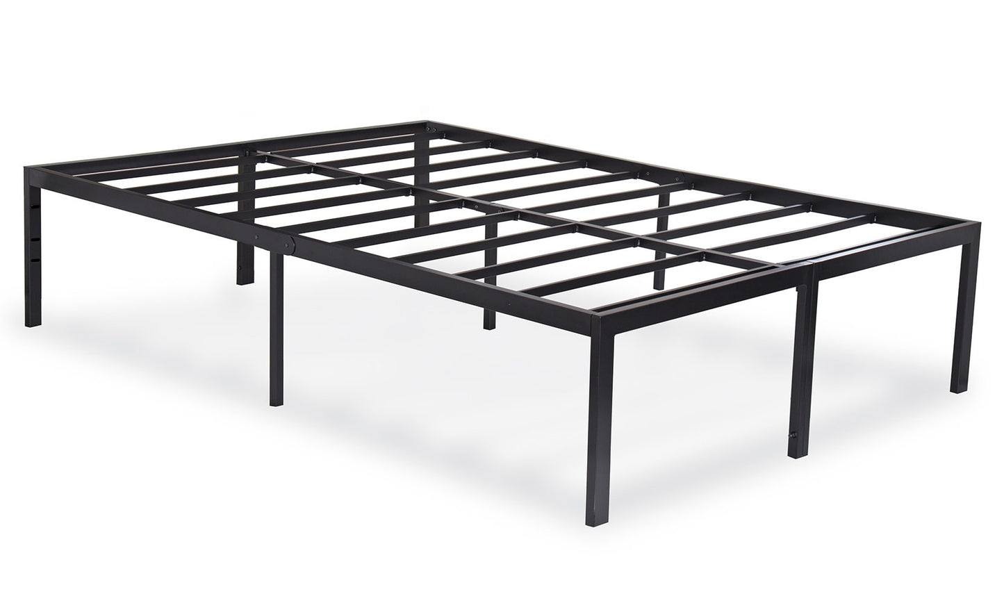 Olee Sleep 18 Inch Heavy Duty Steel Bed Frame with Anti-Slip Support & Noise-Free Assembly, King Size, Black - WoodArtSupply