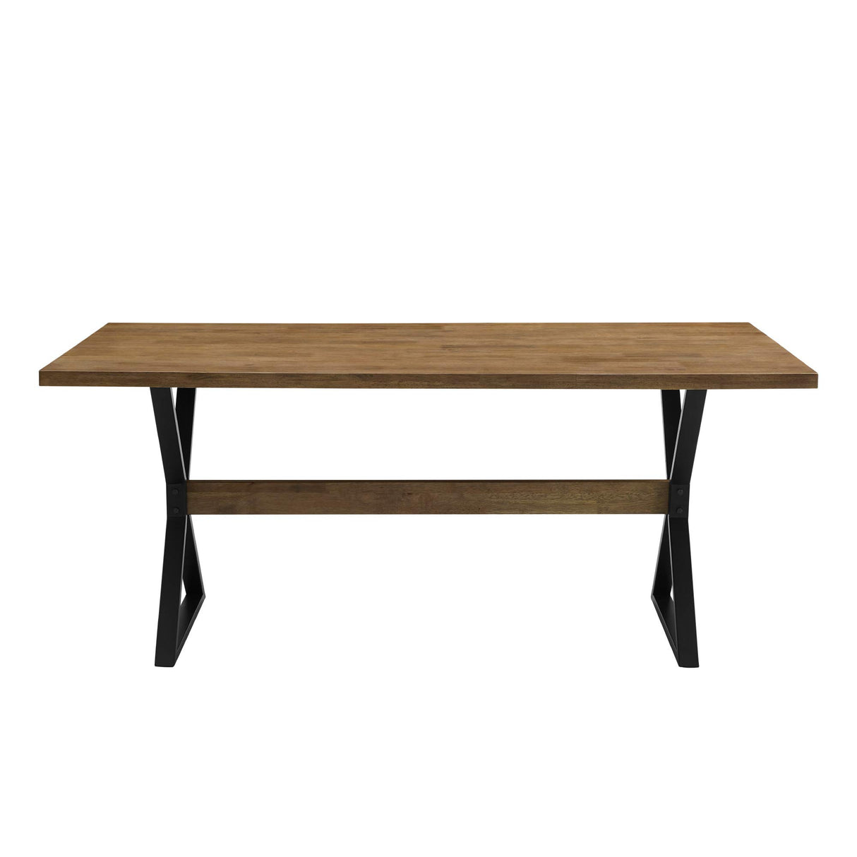Walker Edison Harrold Modern Farmhouse X Leg Dining Table, 72 Inch, Rustic Oak Walker Edison