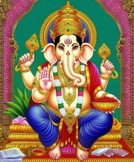 DIY 5D Diamond Art Kits Painting for Adults Lord Ganesha Hindu Ganapati Indian Deity Hinduism Cultural(0) for Home Wall Decor 11.7x15.8inches/30x40cm Generic