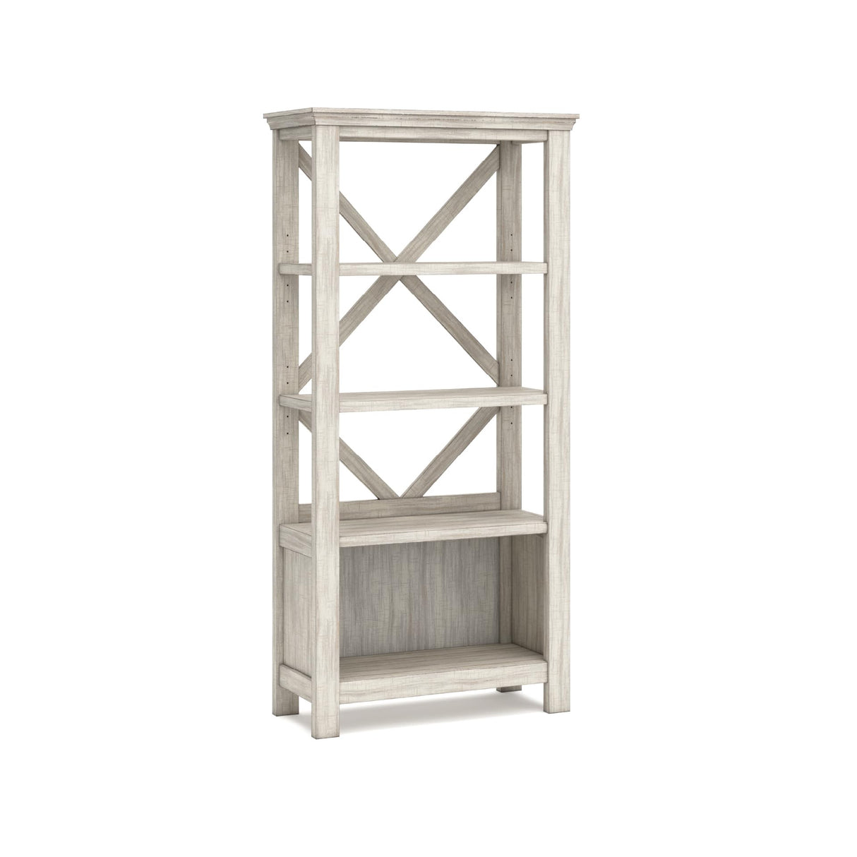 Signature Design by Ashley Carynhurst Rustic Farmhouse 75" Bookcase with 4 Shelves, White Signature Design by Ashley