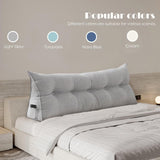 Triangular Wedge Headboard Pillow Twin Dorm for Headboard Daybeds Bunk Beds Reading Bed Rest Pillows with Side Pocket Large Bolster Backrest Cushion with Detachable Cover ,Navy Blue,39*10*20in UUluhao