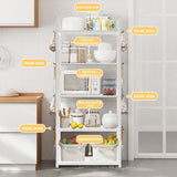 5 Tier Storage Shelves Adjustable Shelving Unit Heavy Duty Storage Rack 66 Lbs Capacity for Kitchen Pantry Closet Bathroom Laundry Garage White Generic