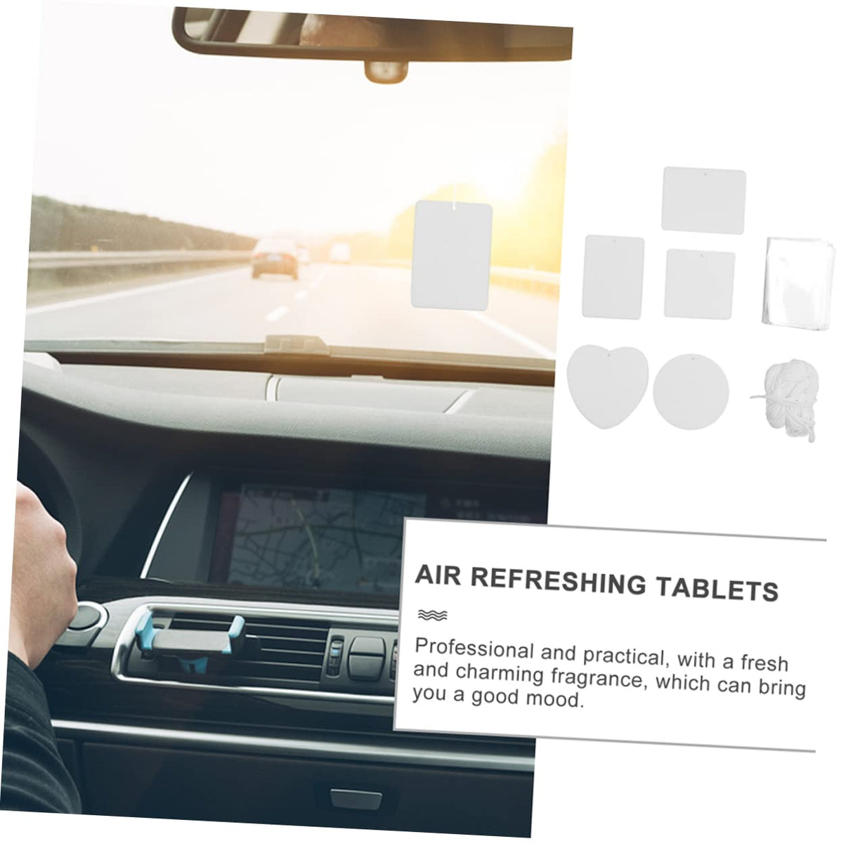 SOLUSTRE 1 Set Air Freshener Sublimation Car Freshener Coverlet Sublimation Blanks Air Freshner Cars Cars Felt Inside The Car White Product SOLUSTRE