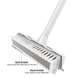 BOOMJOY Floor Scrub Brush with Long Handle, 2 in 1 Scrape and Brush, Stiff Bristles for Cleaning Bathroom, Patio, Garage, Kitchen, Deck, Tile BOOMJOY