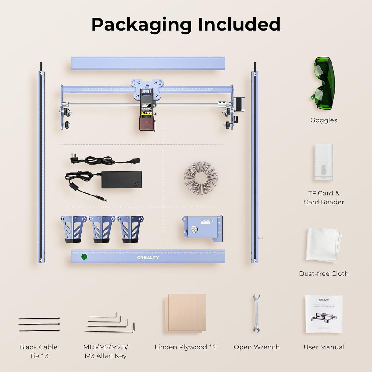 5W Laser Engraver, 72w Laser Cutter Engraving Machine for Beginners, 0.06mm Laser Spot Higher Accuracy Laser Engraving Machine for Wood Metal Leather Glass Acrylic CREALITY FALCON